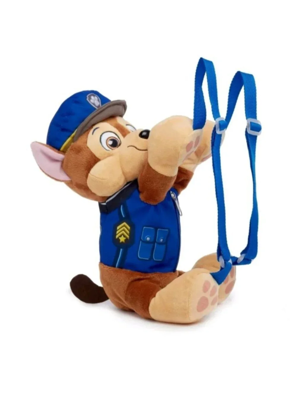 Paw Patrol Chase Plush Backpack Zippered Storage Pouch Adjustable Straps Nic